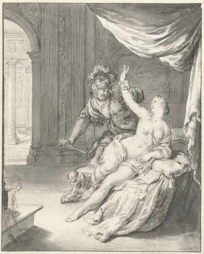 Tarquinius hotar Lucretia av Willem Van Mieris