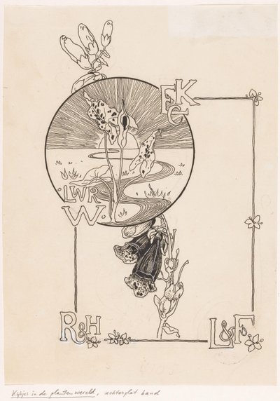 Banddesign för: Knappert, Emilie C., Views into the Plant World, 1893 av Ludwig Willem Reymert Wenckebach