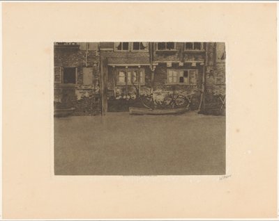 Bakfasader på Voorstraat 463, 461 och 459 i Dordrecht av Willem Witsen (signed by artist)