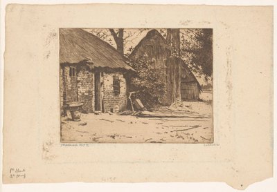Gård med ladugård i Brabant av Willem Witsen (signed by artist)