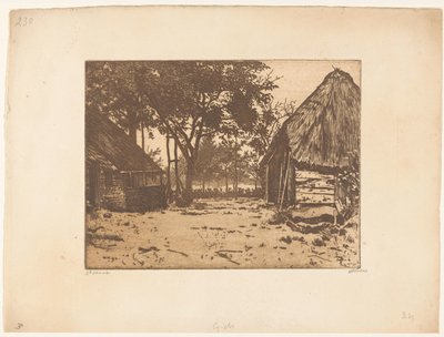 Gårdsgård i Brabant av Willem Witsen (signed by artist)