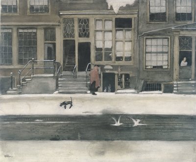 Kromboomsloot i Amsterdam av Willem Witsen (signed by artist)
