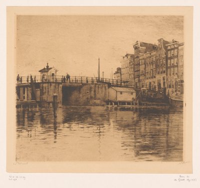 Utsikt över Kraansluis i Amsterdam av Willem Witsen (signed by artist)