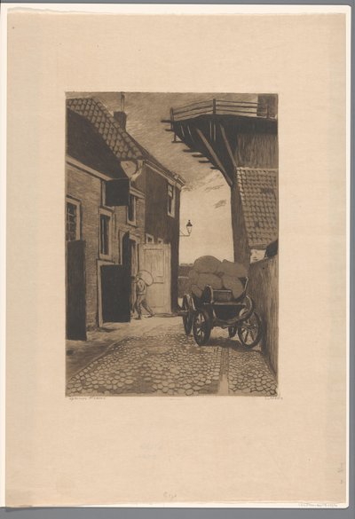 Utsikt över Molensteeg i Wijk bij Duurstede av Willem Witsen (signed by artist)