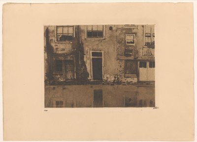 Vy över baksidan av Zeedijk i Amsterdam av Willem Witsen (signed by artist)