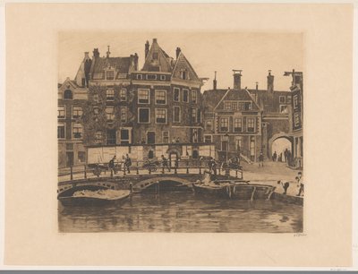 Utsikt över Beurspleintje i Amsterdam av Willem Witsen (signed by artist)