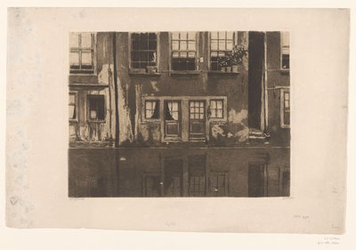 Hus på Oudezijds Achterburgwal i Amsterdam av Willem Witsen (signed by artist)