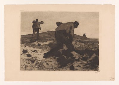 荒野の農場労働者 杭打ち機 (原題) スウェーデン語 av Willem Witsen (signed by artist)