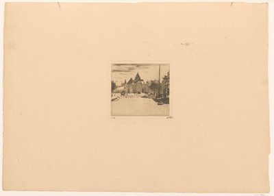 Nieuwmarkt i Amsterdam av Willem Witsen (signed by artist)