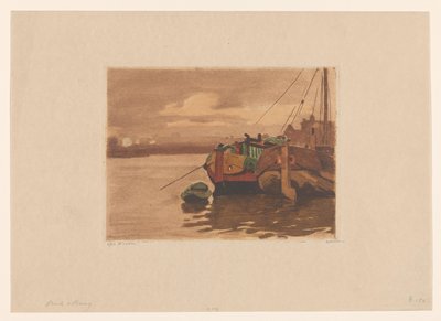 Pråmar i IJ i Amsterdam av Willem Witsen (signed by artist)