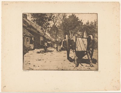 Bil på en bondgård i Brabant av Willem Witsen (signed by artist)