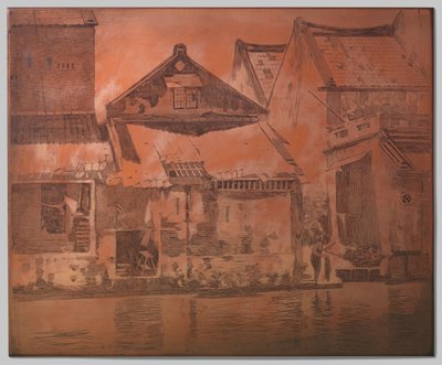 Batavia, hus på kali av Willem Arnoldus Witsen