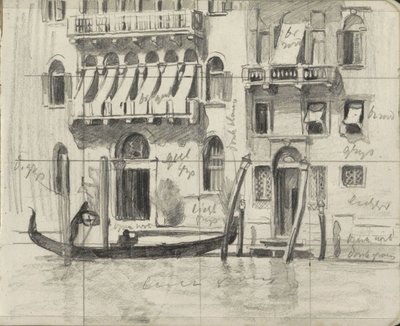 Hus med persienner över balkongerna på Canal Grande i Venedig av Willem Arnoldus Witsen