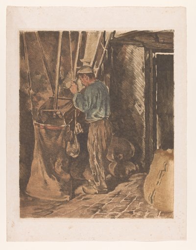 Miller med en påse mjöl Miller, stängd dörr (originaltitel) av Willem Arnoldus Witsen