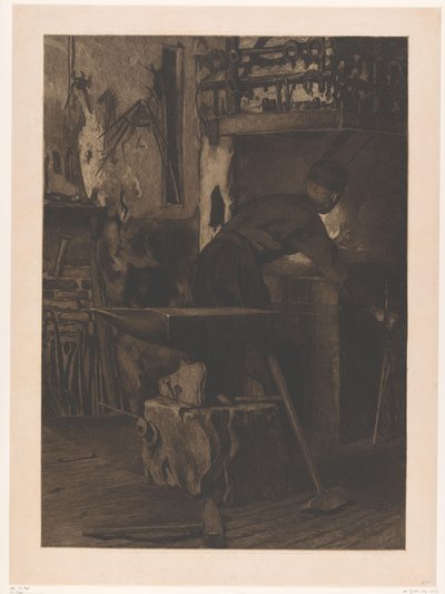 Smed vid elden i en smedja i Wijk bij Duurstede Forge with fire (Jan) (originaltitel) av Willem Arnoldus Witsen