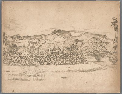 Utsikt över vulkanen De Kloet, Gambar av Willem Arnoldus Witsen