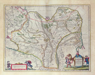 Karta över Sibirien och Kina från Le Theatre du Monde eller New Atlas, 1645 av Willem Janszoon Blaeu