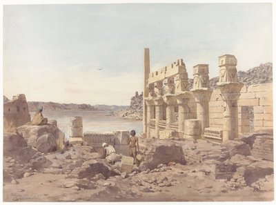 Utsikt över tempelruinerna vid Philae nära Aswan av Willem de Famars Testas