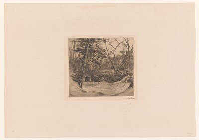 Skog med ingång till skyddsrum av Willem de Zwart (signed by artist)