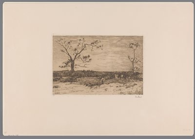 Landskap med kala träd och vedhuggare Laddar coppice (originaltitel) av Willem de Zwart (signed by artist)