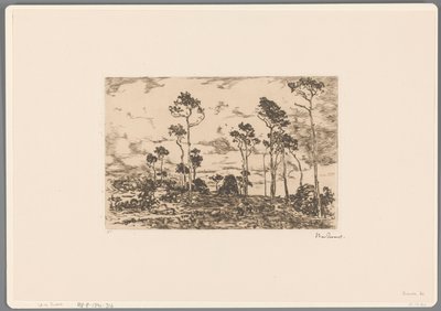 Landskap med kala träd och vedhuggare Laddar coppice (originaltitel) av Willem de Zwart (signed by artist)