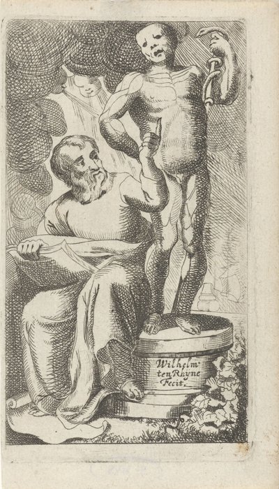 Illustration till titelsidan på boken "Meditationes in magni Hippocratis" av Willem ten Rhijne