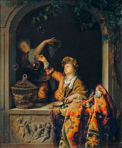 Såpbubblor... av Willem van (after) Mieris