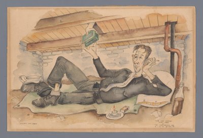 Självporträtt i gömställe av Willem van Beek (signed by artist)