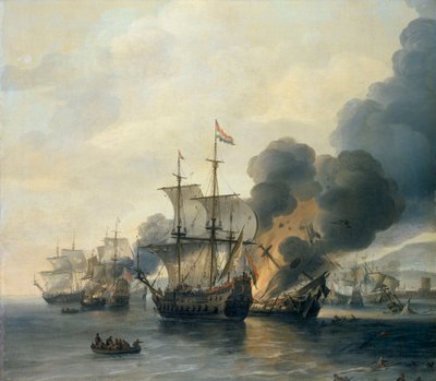 Slaget vid Leghorn, 4 mars 1653, mitten av 1600-talet (olja på duk) av Willem van Diest