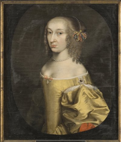 Edwige Sophie de Brandebourg - Porträtt av markgrevinen Hedwig Sophie av Brandenburg (1623-1683), av Honthorst, Willem van (1594-1666). Olja på duk av Willem van Honthorst