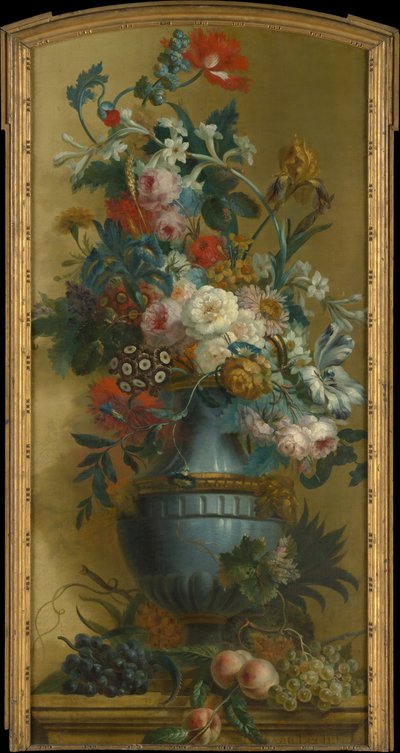Blommor i en blå vas, 1700-tal. av Willem van Leen
