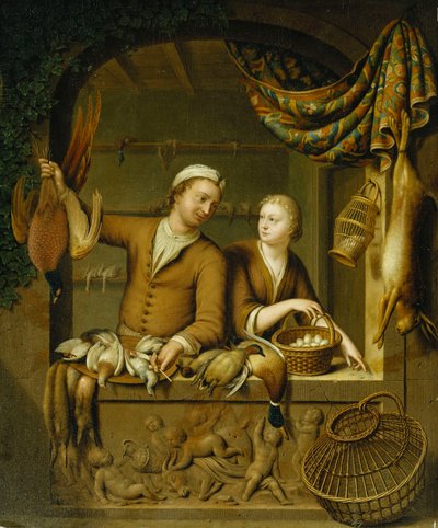Fjäderfäförsäljarna, 1727 av Willem Van Mieris