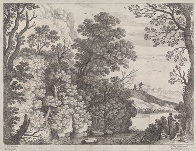 skogslandskap Italienska landskap (serietitel) av Willem van Nieulandt (II)