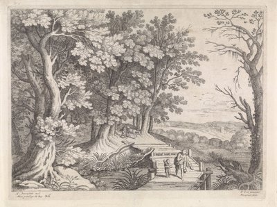 Landskap med Abraham och Isak Italienska landskap (serietitel) av Willem van Nieulandt (II)