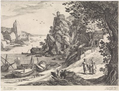 Landskap med utvisningen av Hagar och Ismael Italienska landskap (serietitel) av Willem van Nieulandt (II)