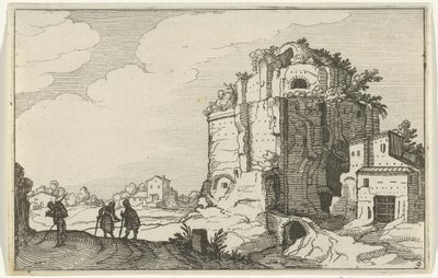 romersk ruin Romerska ruiner och kustlandskap (serie 1) (serietitel) av Willem van Nieulandt (II)