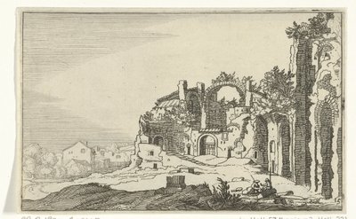 Diocletianus bad Romerska ruiner och kustlandskap (serie 1) (serietitel) av Willem van Nieulandt (II)