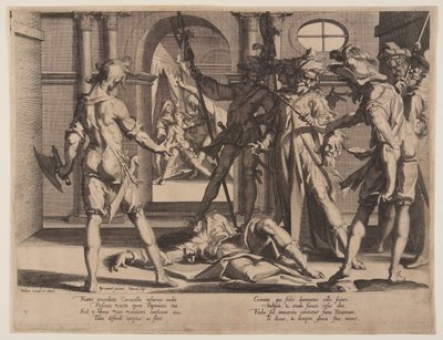Halshuggning av den romerske domaren Papinian, plansch 5 från Thrones of Justice (Thronus Iustitiae) av Willem van Swanenburgh