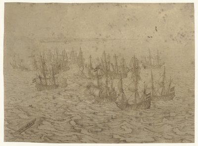 Sjöstrid utanför en kust av Willem van de Velde (I) (possibly)