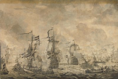 Slaget mellan den holländska och svenska flottan, i Öresund, 8 november 1658 av Willem van de Velde (I)