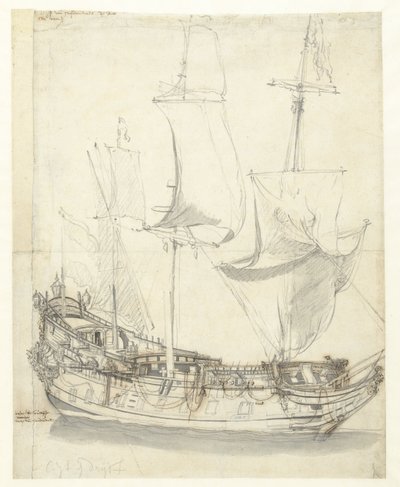 Skicka Princesse Royale av viceamiral Witte de With av Willem van de Velde (I)