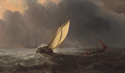 Före stormen, ca. 1700. av Willem van de Velde the Younger