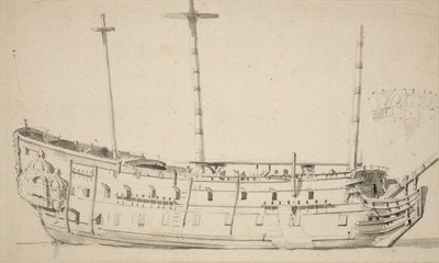 Porträt eines Zweideckers, ca. 1675 von Willem van de Velde the Younger