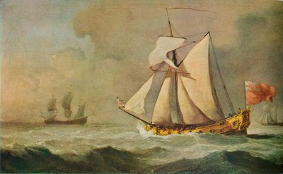 Cleveland Yacht at Sea in a Fresh Breeze, 1678 av Willem van de Velde the Younger