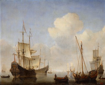 Den holländska skvadronen vid den västafrikanska kusten, 1660-talet. av Willem van de Velde the Younger
