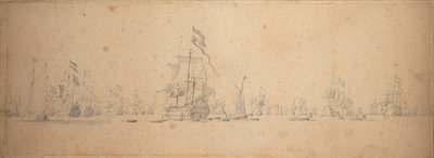 Ett krigsråd i den holländska flottan av Willem van de the Elder Velde