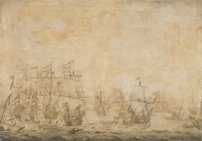 Slaget mellan den nederländska och svenska flottan av Willem van de the Elder Velde