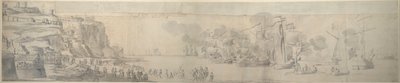 Maria av Modena landstiger i Dover, 21 november-1 december 1673, ca 1673 (grafit) av Willem van de the Elder Velde