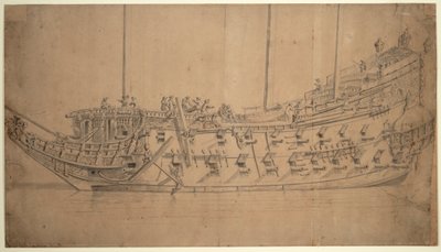 Porträtt av "Hannibal", ca 1659 (teckning) av Willem van de the Elder Velde