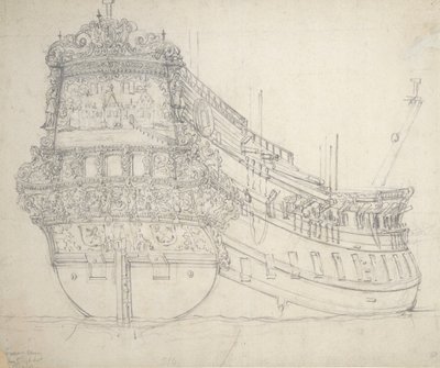 Porträtt av "Hilversum", ca 1655 (grafit) av Willem van de the Elder Velde